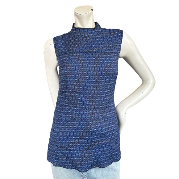 Marni Blue & Pink Abstract Print High Neck Sleeveless Blouse IT 38 US 2 - Picture 1 of 7